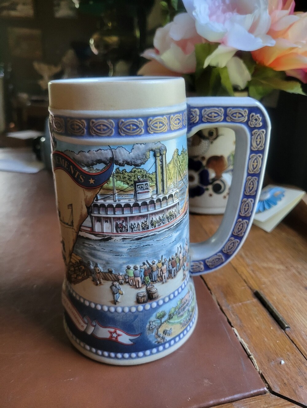 Vintage 1989 Miller High Life Great American Achievements Stein First River Stea